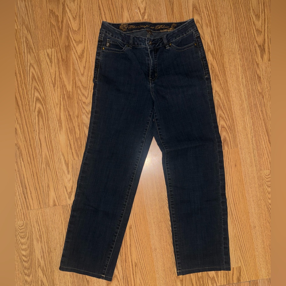 Christopher Blue Straight Leg Dark Blue Denim Jeans Size 6